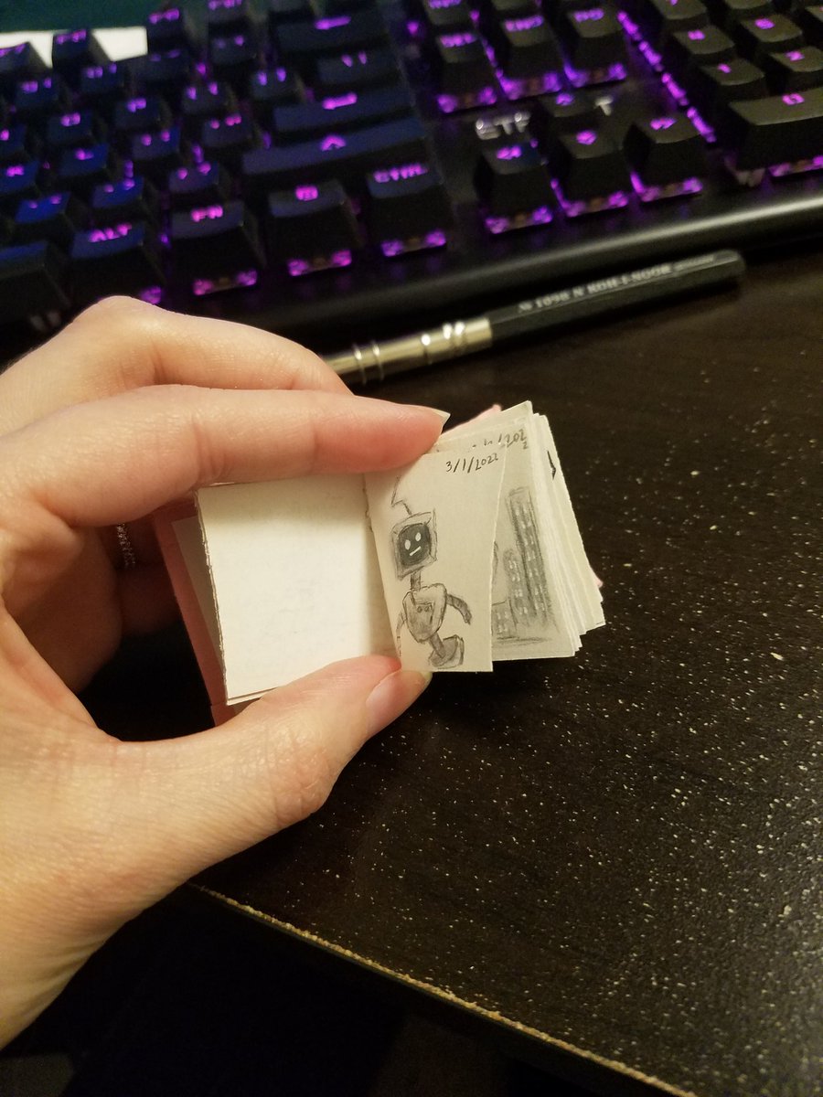 Ninkins1's tweet photo. Should I do a tik-e-tok flip through of my tiny March doodles? I still have pages in this tiny book I made so theres still more doodles to be done! So should I wait till its filled or just share the till now, now? https://t.co/vz8FKcQKBb