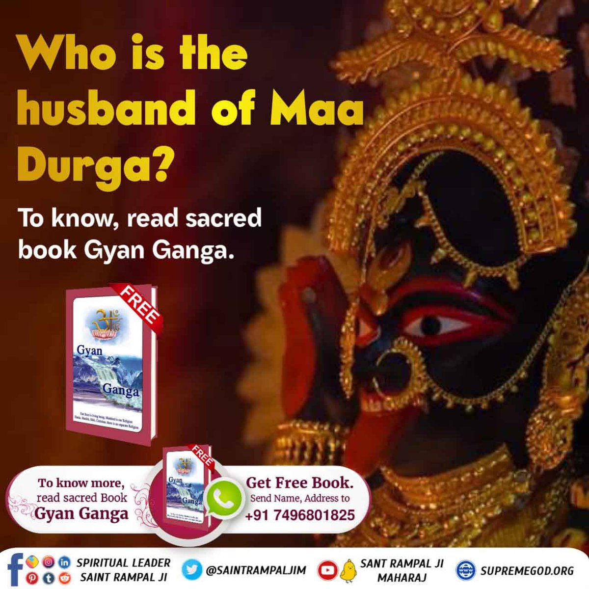 Who is the husband of maa Durga? to know read  sacred book Gyan ganga
Visit our YouTube Channel: Sant Rampal Ji Maharaj
#NavratriAndGudiPadwaSpecial