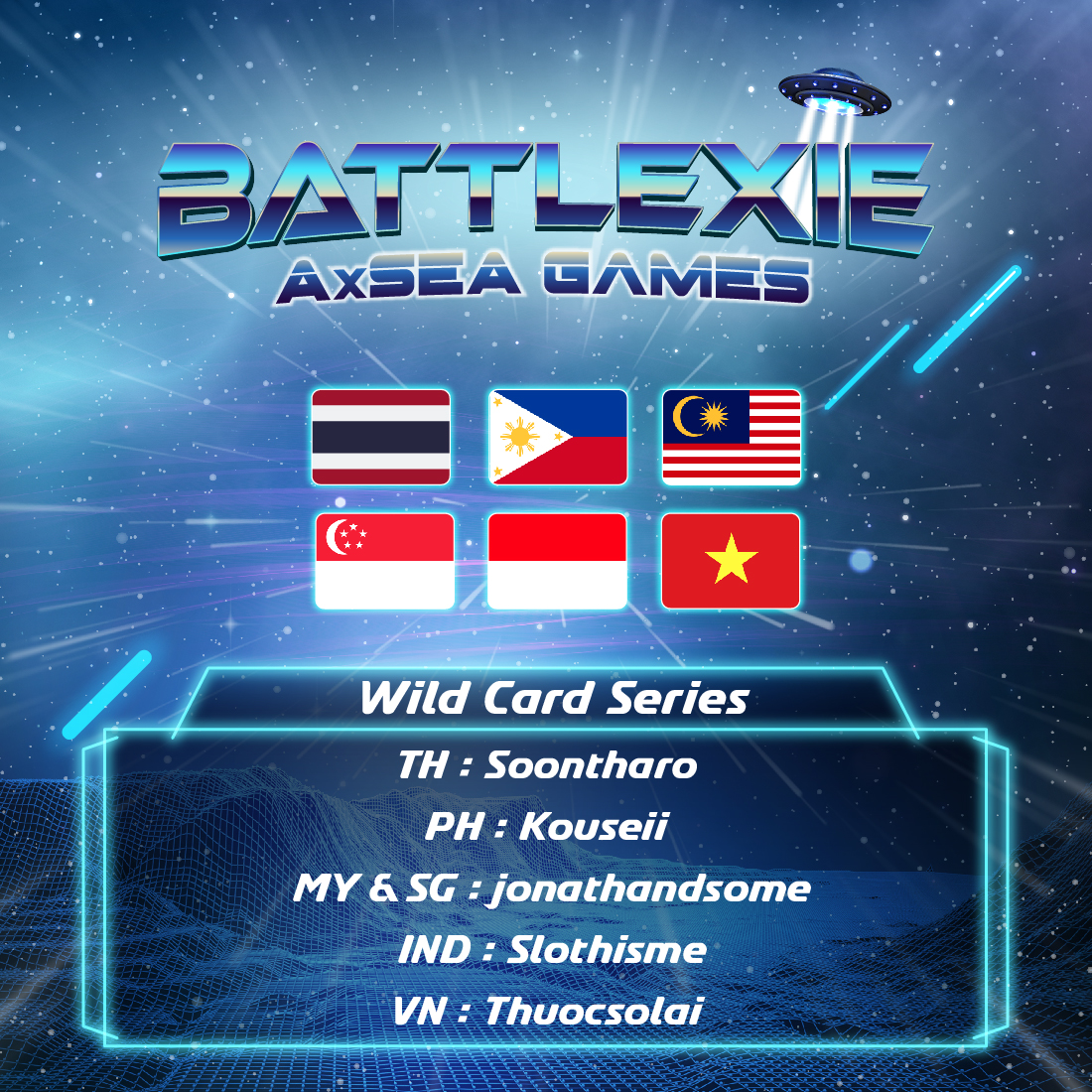Battlexie: AxSea Games - Wild Axie Series begins today! ✨

Wishing the trainer of each region all the best! 🎊

#BattlexieAxSeaGames