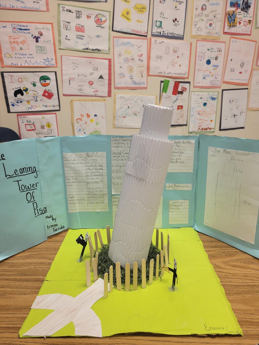 iEmListening's tweet photo. 5th grade students worked on a multiplication and division of fractions and decimals project. They had to research different landmarks, choose one to scale down, and build their chosen landmark according to their new measurements. So impressive!
@SWE_Explorers https://t.co/4laxiwcltr