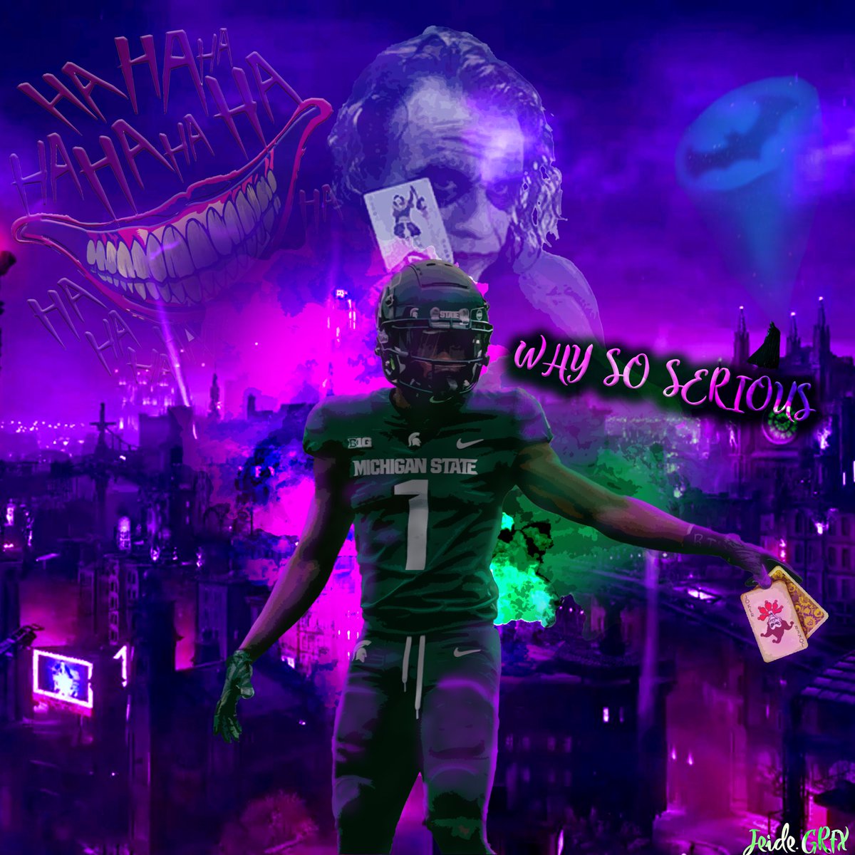 JeideGrfx's tweet photo. @JaydenReed5 Why so serious?
•
#Graphicsdesign #GraphicDesigner #msu #joker #football https://t.co/dcR11BTu3U