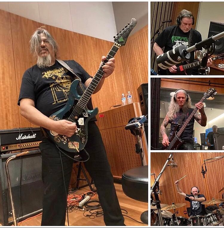 Earhammer510's tweet photo. All rhythms and vocals are tracked for the new Autopsy album! #autopsy #autopsyband #peacevillerecords https://t.co/LPEtJPHg68
