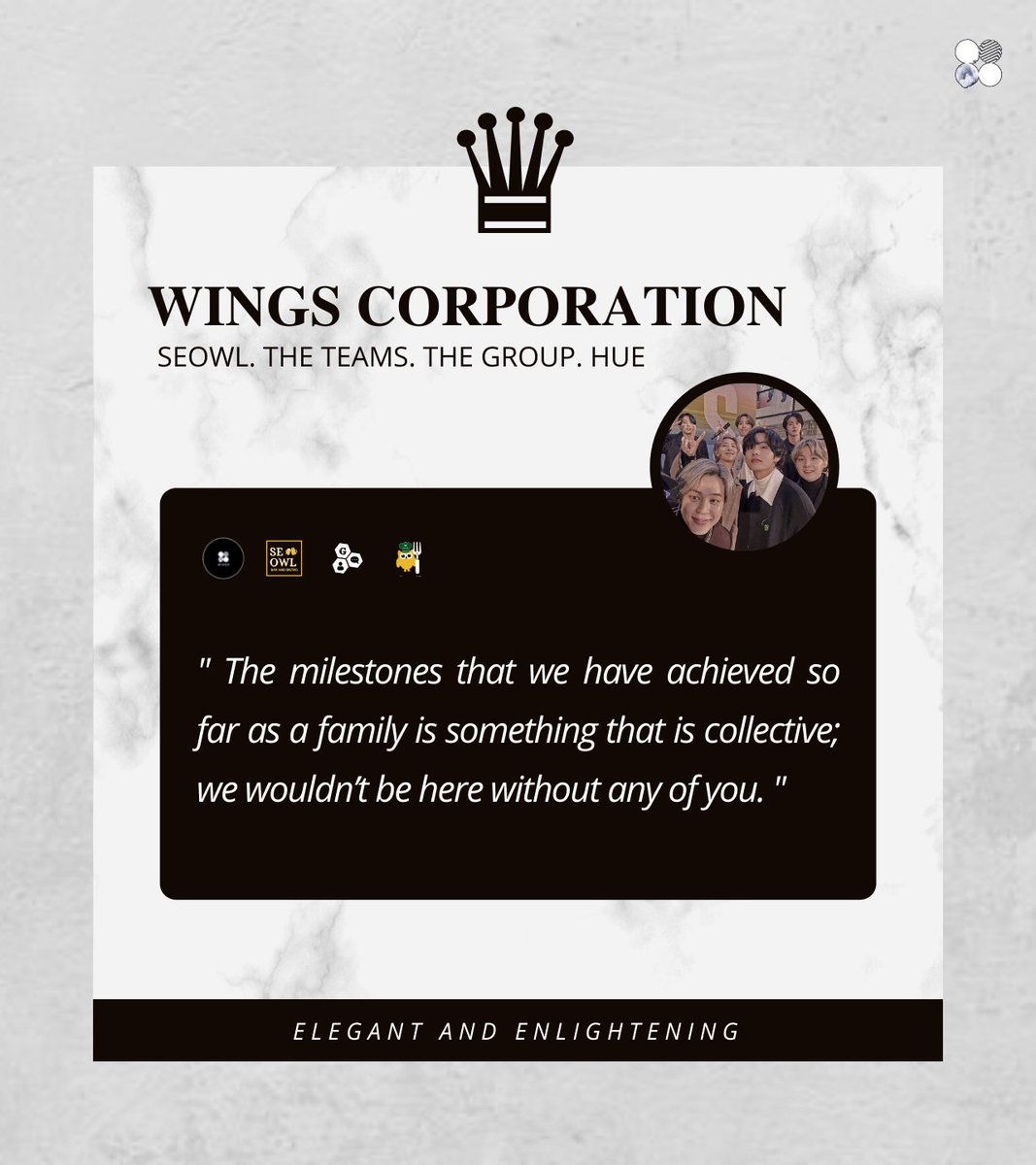 ㅤㅤ
                  ♛. A letter written to you
     
                  Time to put your feet up, 
                  enjoy a glass of elegance. 
                  Cheers! ━ From: WINGS 
ㅤㅤ