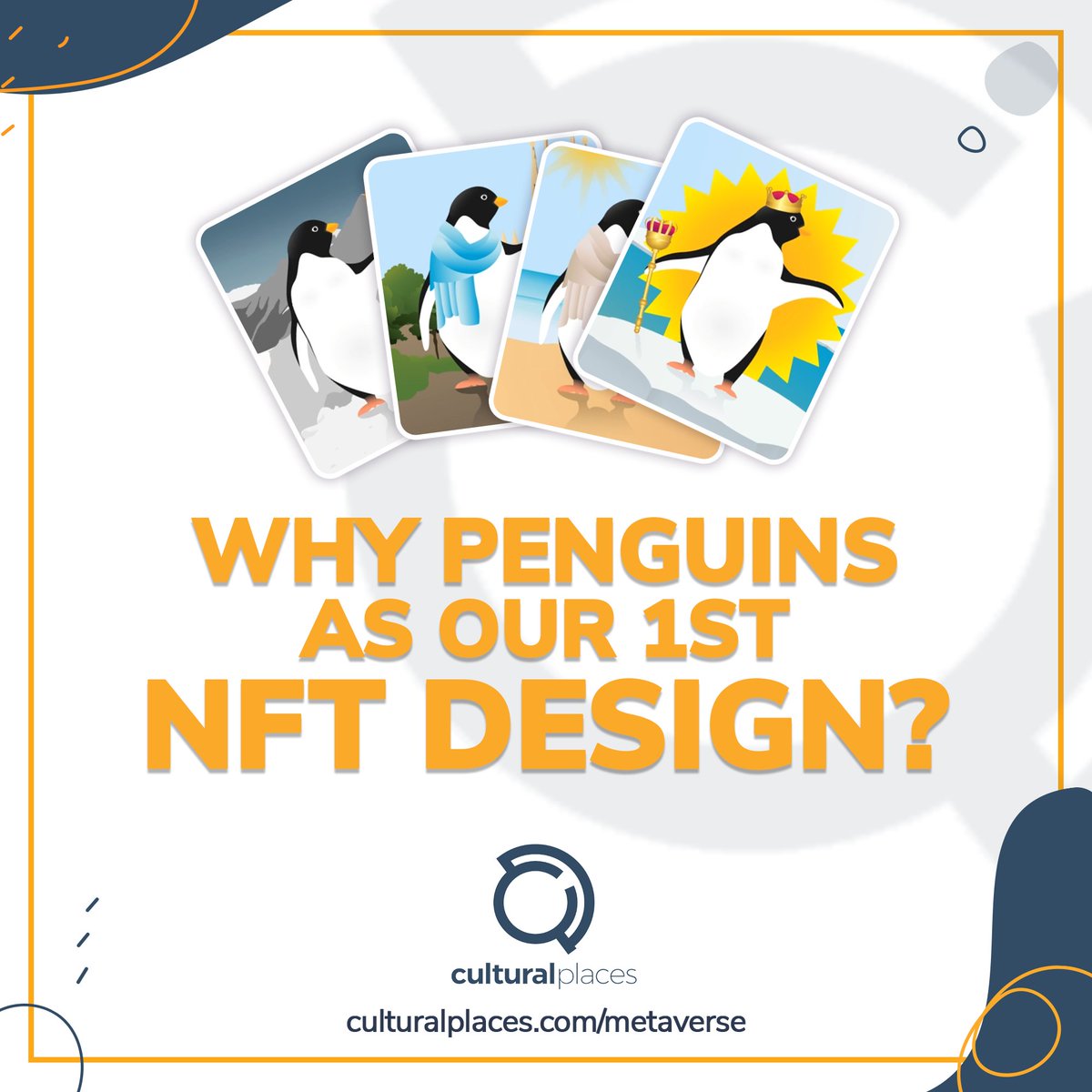 Cultural_Places's tweet photo. Why use penguins for our 1st NFT collection?🐧 

Although limited to cold climates, they sure travel a lot. Limited as they may be in reality, our metaverse lets ANYONE experience culture! ✈️🗺️

#ETH #Polygon #NFTs 

🚨CPTC Giveaway 4 Days Left🚨 Join now!
https://t.co/YnfHCxvr9y https://t.co/xz0IXkRzVl