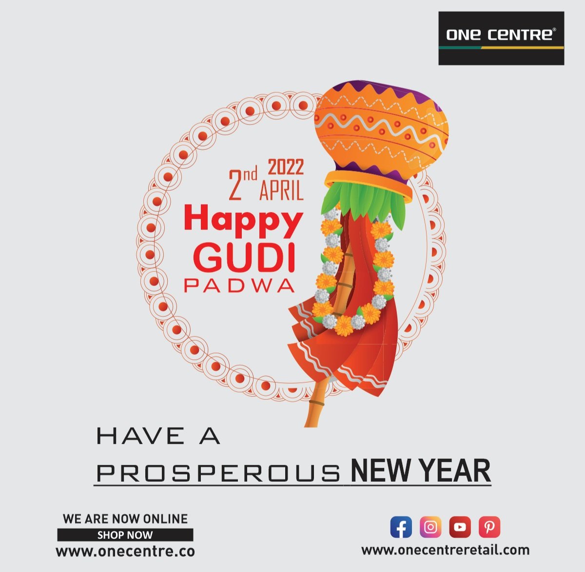onecentre2's tweet photo. It is a day of celebration, joy, and grandeur. So, on this Gudi Padwa, wish your loved ones happiness, good health, and prosperity with these heartfelt wishes: https://t.co/eZinPYujhb
