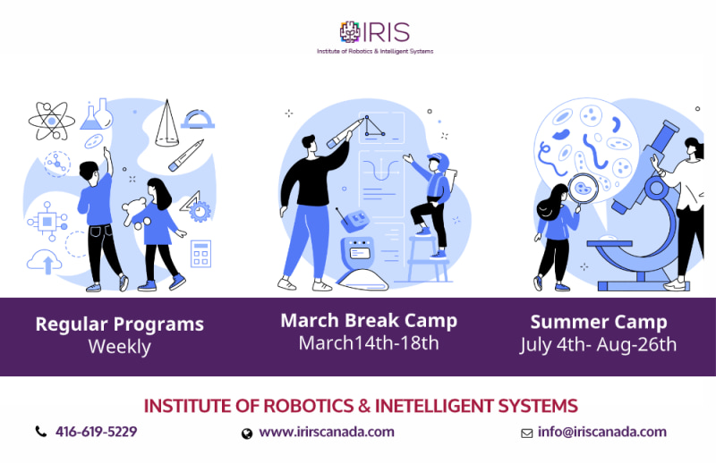 INTELLIGENTROBO's tweet photo. Join us for robotics and coding classes at IRIS Canada. Register now @ https://t.co/Dz95qGD4U3 https://t.co/eYtFN774OH