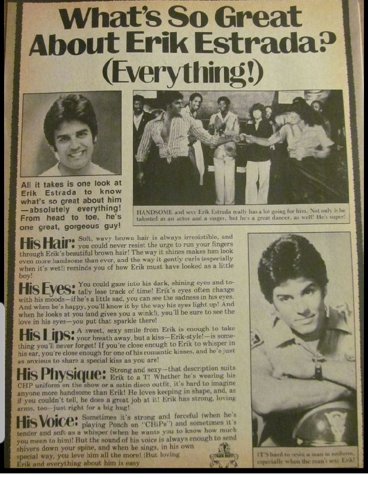 I hope everyone is doing well. Good night and sweet dreams. I hope you enjoy the clip of <a href="/ErikEstrada/">ERIK ESTRADA</a>