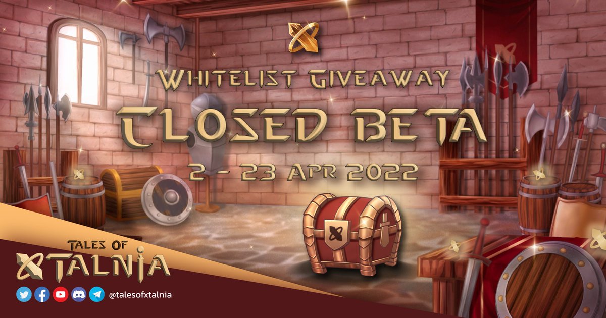 ⚔️Be our winners of Tales of Xtalnia‘s Whitelist Closed beta giving away. A total of 220,000 XTAL prizes.⚔️
Link here 👉 forms.gle/H7FkjtZhPBR7iq… 
🎁Special prize, the first 1,000 who registered will receive an additional 20 XTAL 
Good luck Xtalnian,✨

 #NFTGiveway #NFT #GameFi
