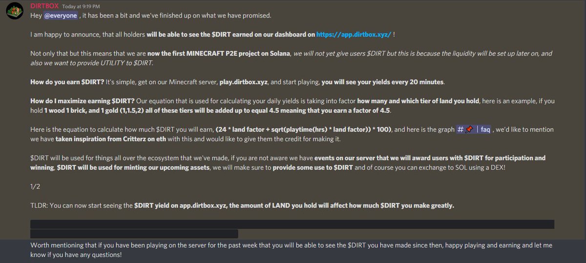 Best news from Dirtbox yet, I dont think anything on Solana can top this, we are THE FIRST MINECRAFT P2E! L F G 🏝️⭐️🔥 PLAY NOW