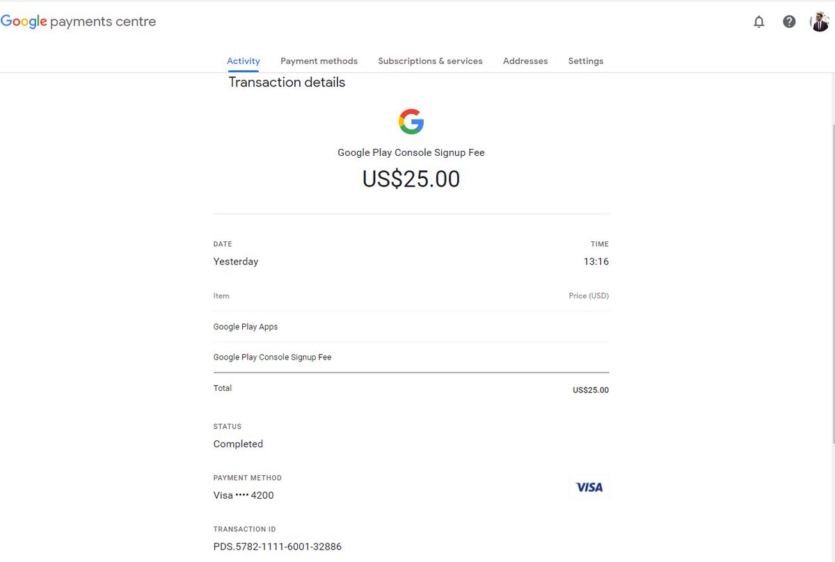 ReflexSense's tweet photo. @GooglePlayDev 1. I went back to log in from the console, and the same page appeared to create an account and pay the $25 fee again, didn't recognize the registration. https://t.co/Hjc0OgrDLc