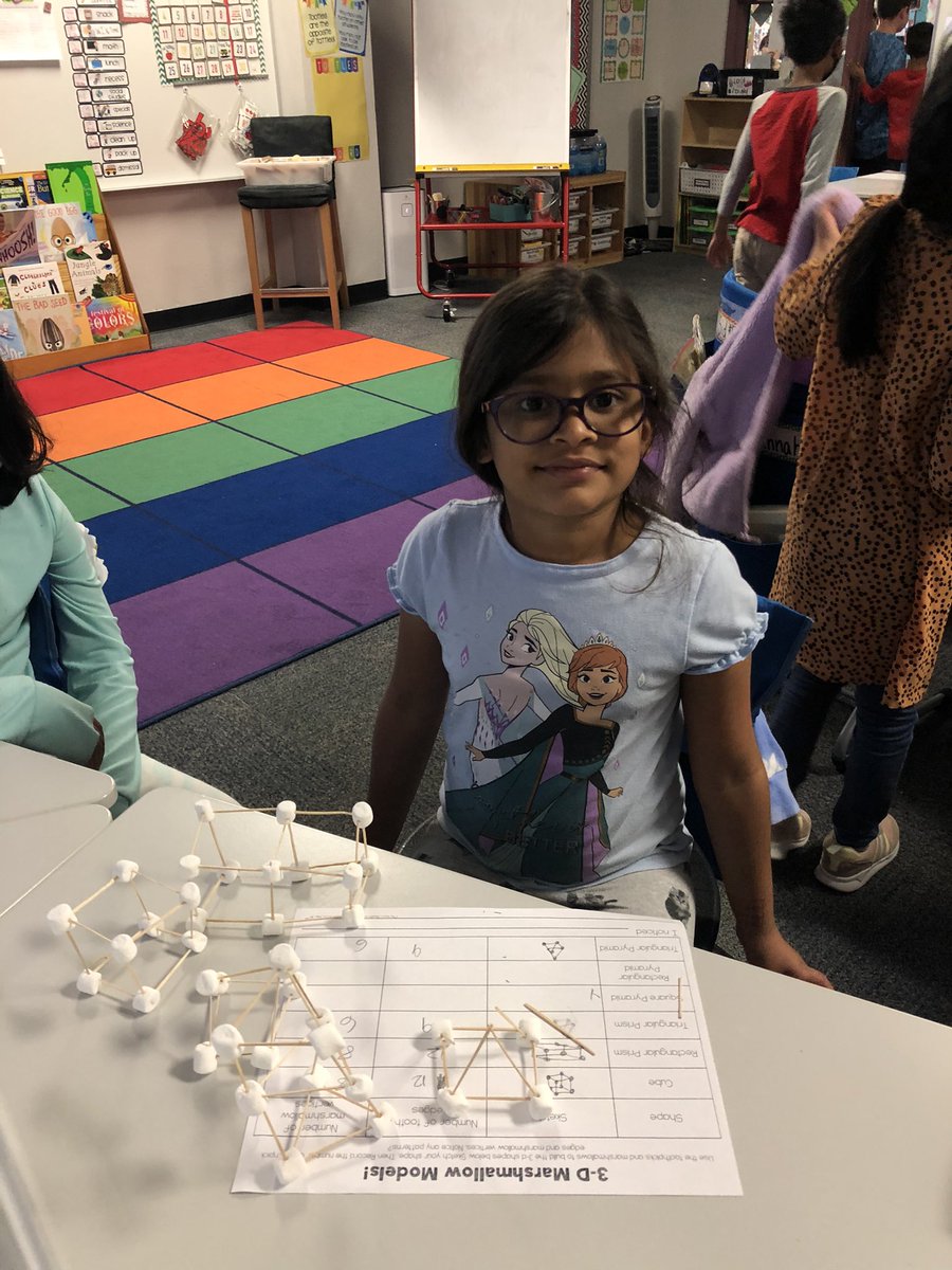 MsLShepherd's tweet photo. Creating 3D shapes with marshmallows! @DCEtrailblazers #75019Math https://t.co/ZWamiUEauZ