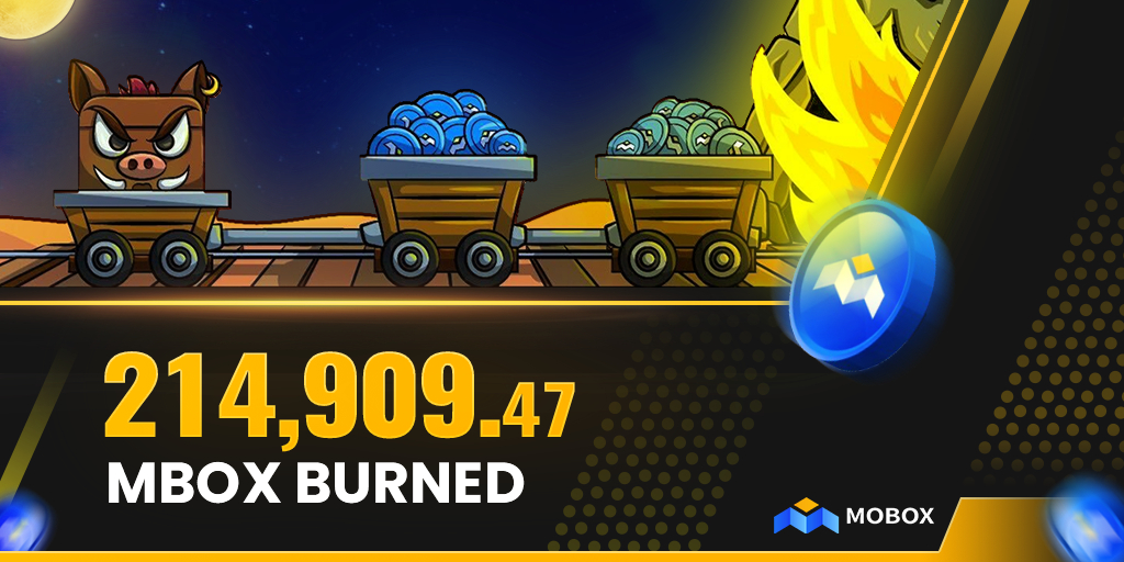 🔥🔥🔥MOBOX BURN🔥🔥🔥🔥

#MBOX burn has taken place!

We have burned 214,909  #MBOX

Equivalent to ~ 💲750,000 #BUSD 🤯

Proof of burn🔥:
bscscan.com/tx/0x9425c0eb3…

Proof of burn🔥:
bscscan.com/tx/0x68df11b8f…

#BNB #BURN #MOBOX $MBOX