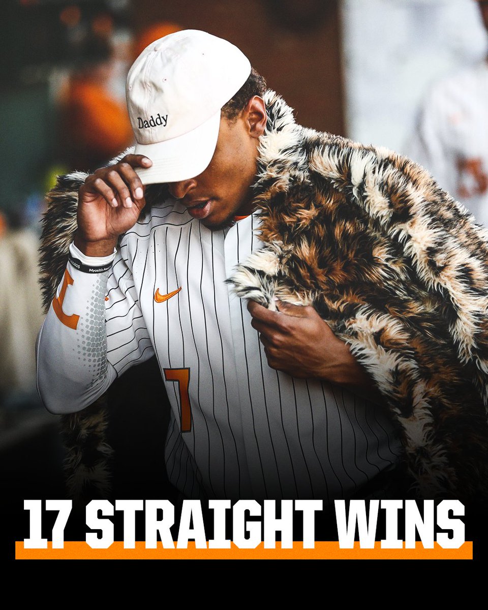 SECNetwork's tweet photo. The longest win streak in @Vol_Baseball history 🍊⚾️ https://t.co/739irFc0DU