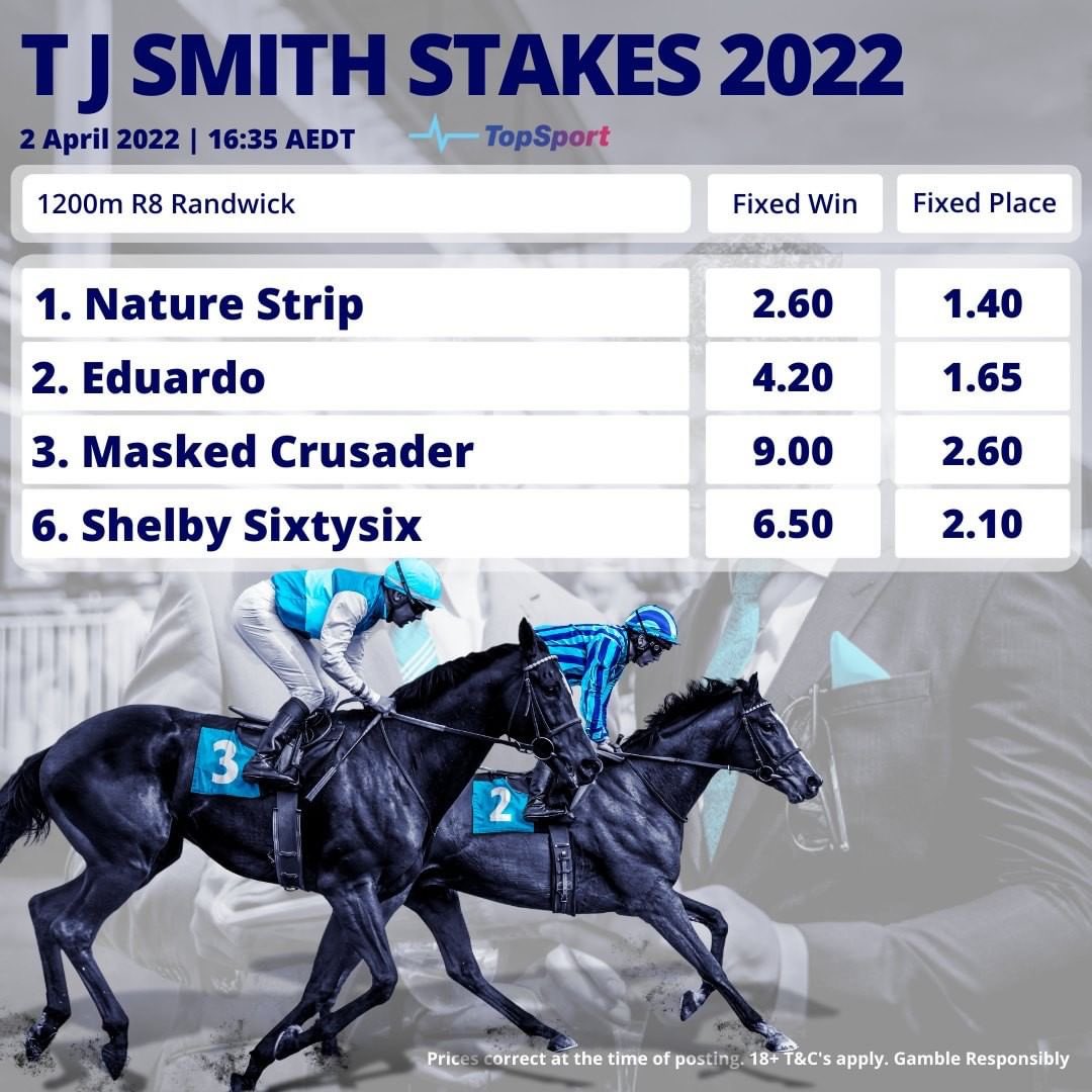 TopSport_com_au's tweet photo. A HUGE Saturday at Randwick with the T J Smith the main event!
Who will handle the heavy track better??
Visit: https://t.co/XpOptaNQNj
#randwick #tjsmith #naturestrip #Eduardo #MaskedCrusader #shelbysixtysix https://t.co/XRXrEtA53J