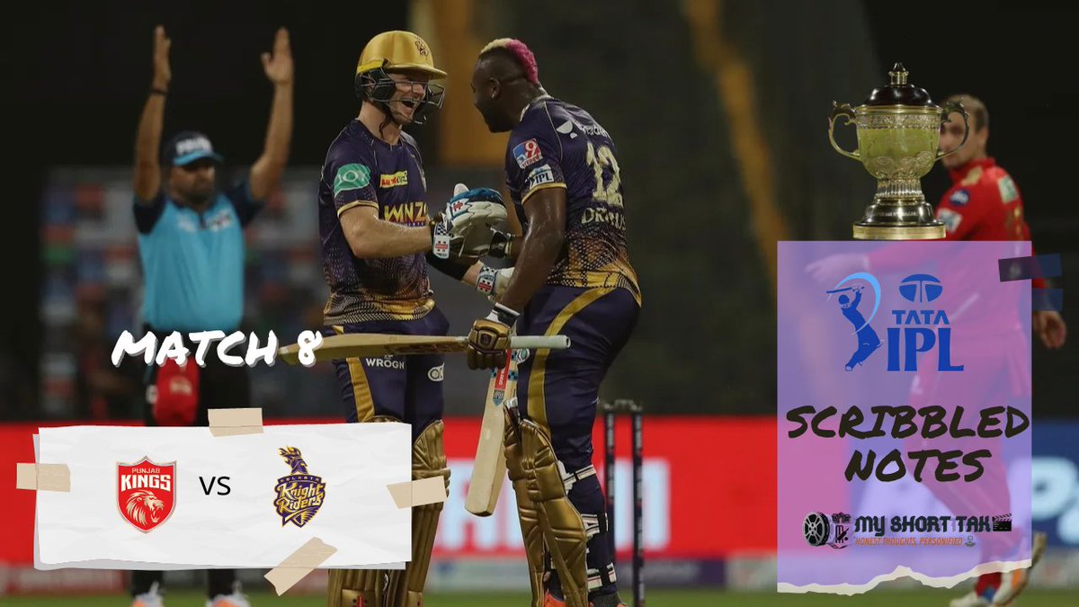 midhunmenonp's tweet photo. Match 8 - @PunjabKingsIPL v @KKRiders
Dre Russ Mania!
Notes: https://t.co/qeBhwHYxWW
#IPL2022 #IPL #PBKSvKKR #PunjabKings #KolkataKnightRiders #ScribbledNotes #IPLAnalysis #IPLNews #CricketAnalysis https://t.co/T7o0YV1lGK