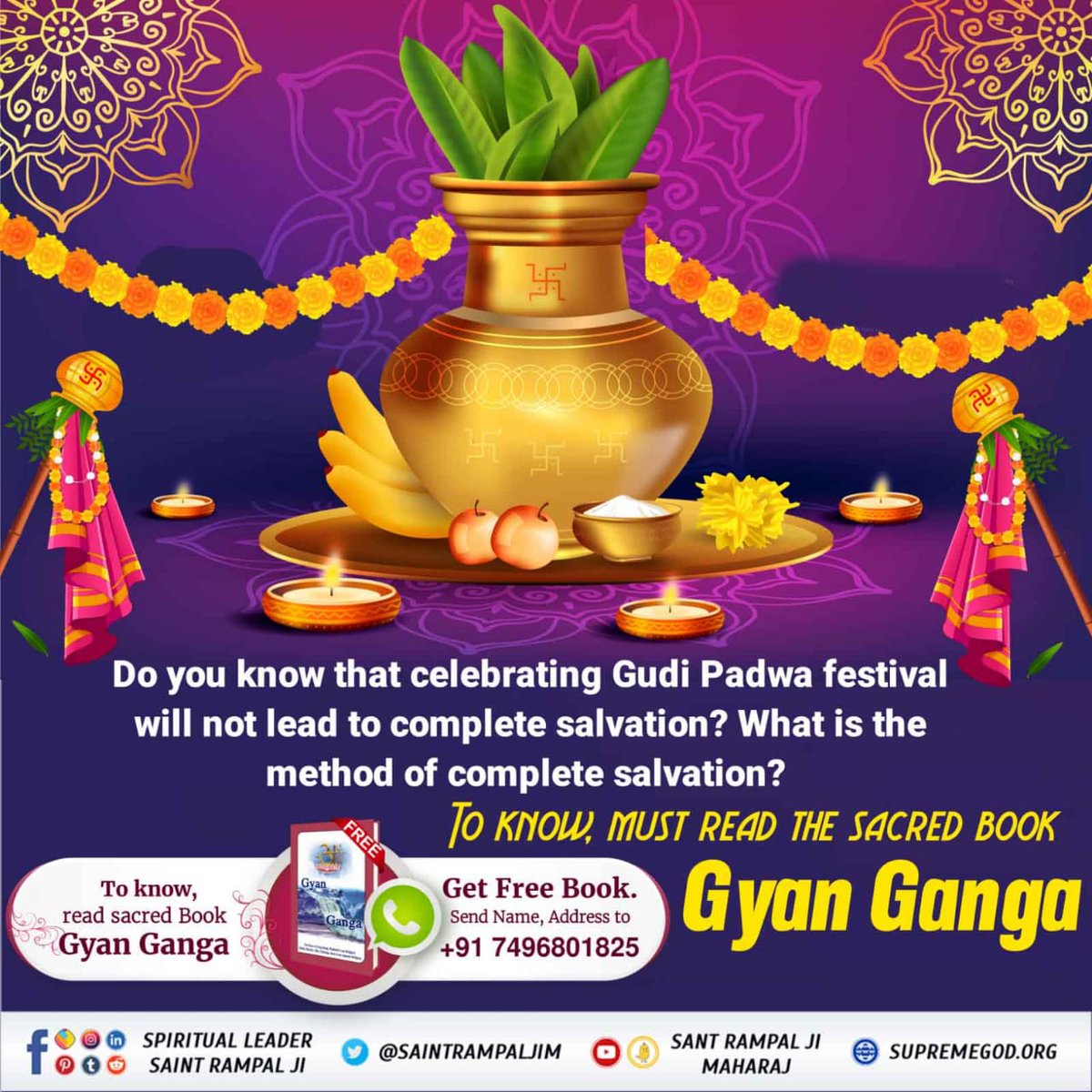 mr_Deepaky's tweet photo. #NavratriAndGudiPadwaSpecial

Do you know that celebrating Gudi Padwa festival will not lead to complete salvation? What is the method of complete salvation?

FREE

TO KNOW, MUST READ THE SACRED BOOK Gyan Ganga https://t.co/sVHrgscn6L