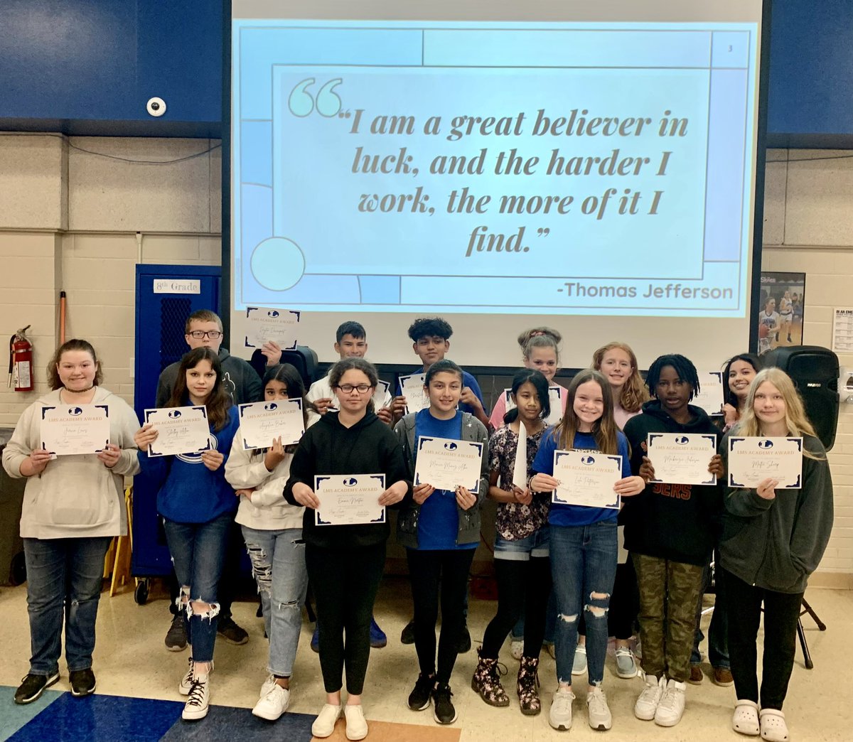 LampasasMS's tweet photo. These students were selected by their teachers for an Academy Award this week! Keep up the fabulous work! #NextLevelLMS https://t.co/7osPew6aT9