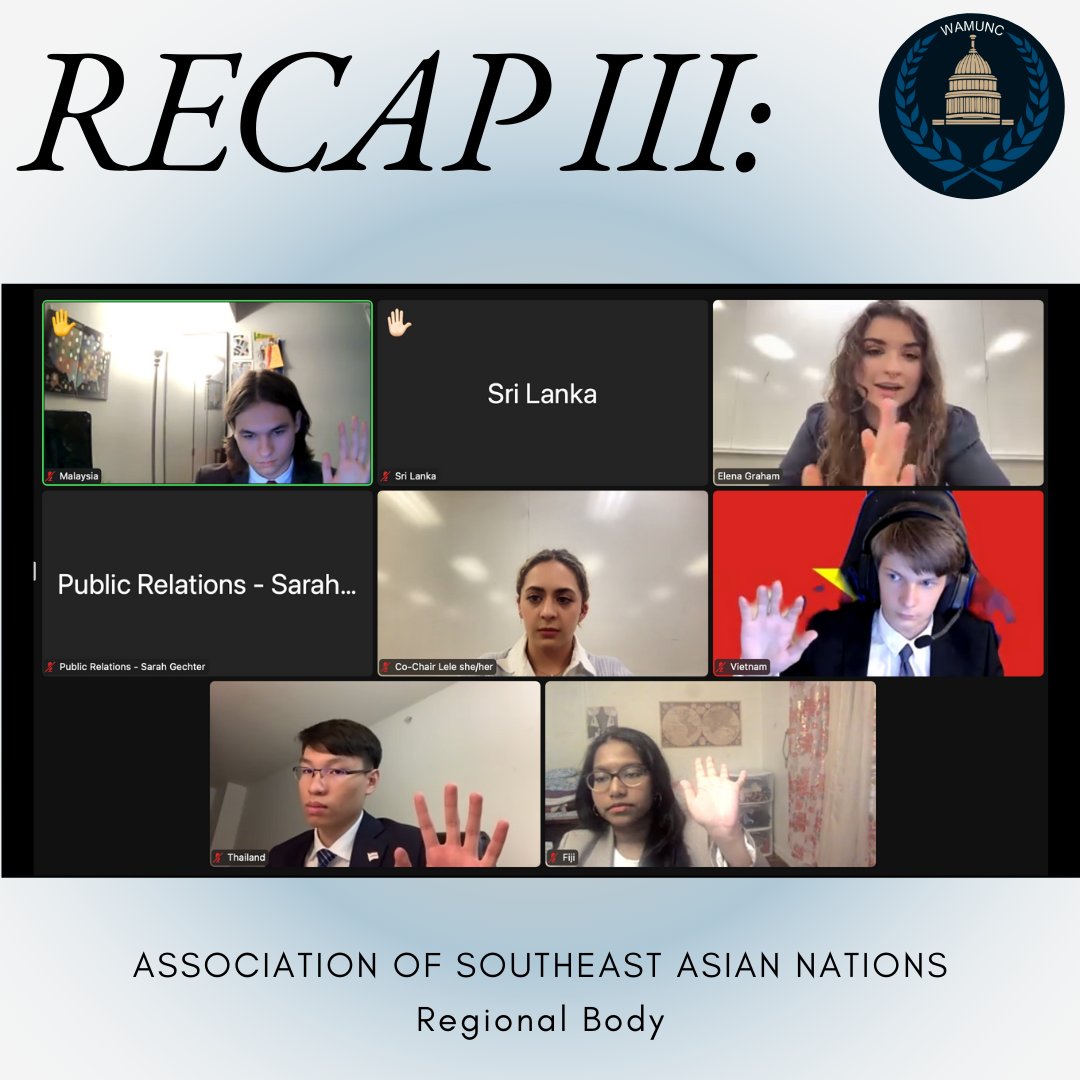 WAMUNC's tweet photo. Committee Session III is done! And so is day 2. Take a glance over some committees from the past session. See you bright and early tomorrow! https://t.co/3Uw5CuohSs