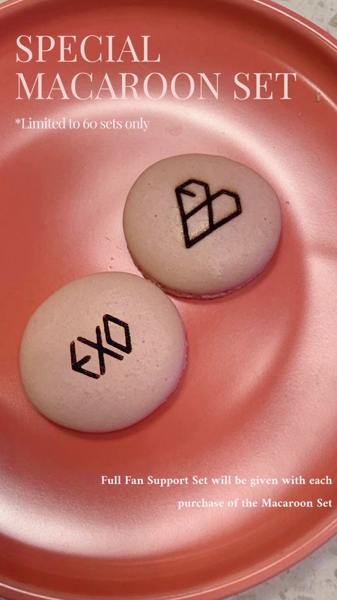 1248PROMISE's tweet photo. ✨Special Menu of the Day! 

Get your limited Macaroon Set to receive the full set of fan support

*Limited to 60 Macaroon Sets only 

Do note that we have latte art for hot beverages too! 🥰

#ourdayswithexo #EXO #EXOL #weareoneEXO https://t.co/M2O4qjUIAW