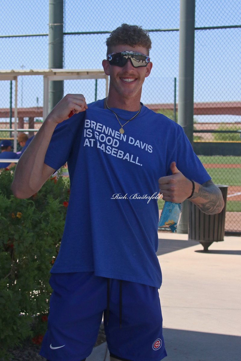 biest22's tweet photo. This man is a professional, so believe him about @BrennenDavis__ ! @kohlrf @obvious_shirts #Cubs #MiLB #baseball #ST2K22 https://t.co/n8egJpTKdA