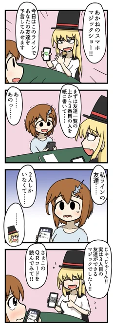 手品の4コマ漫画 