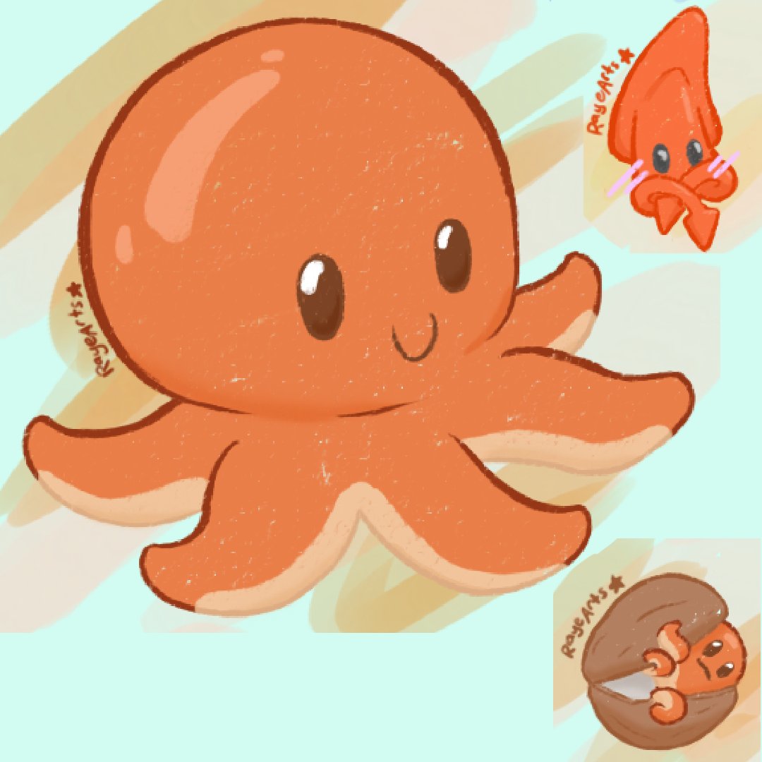 arts_raye's tweet photo. More sea animal practice! I think I'm settling on this style. Hopefully it works out :)

#digitalart #cuteart #kawaiiart #orca #octopus #narwhale https://t.co/StP6JdZ4ds
