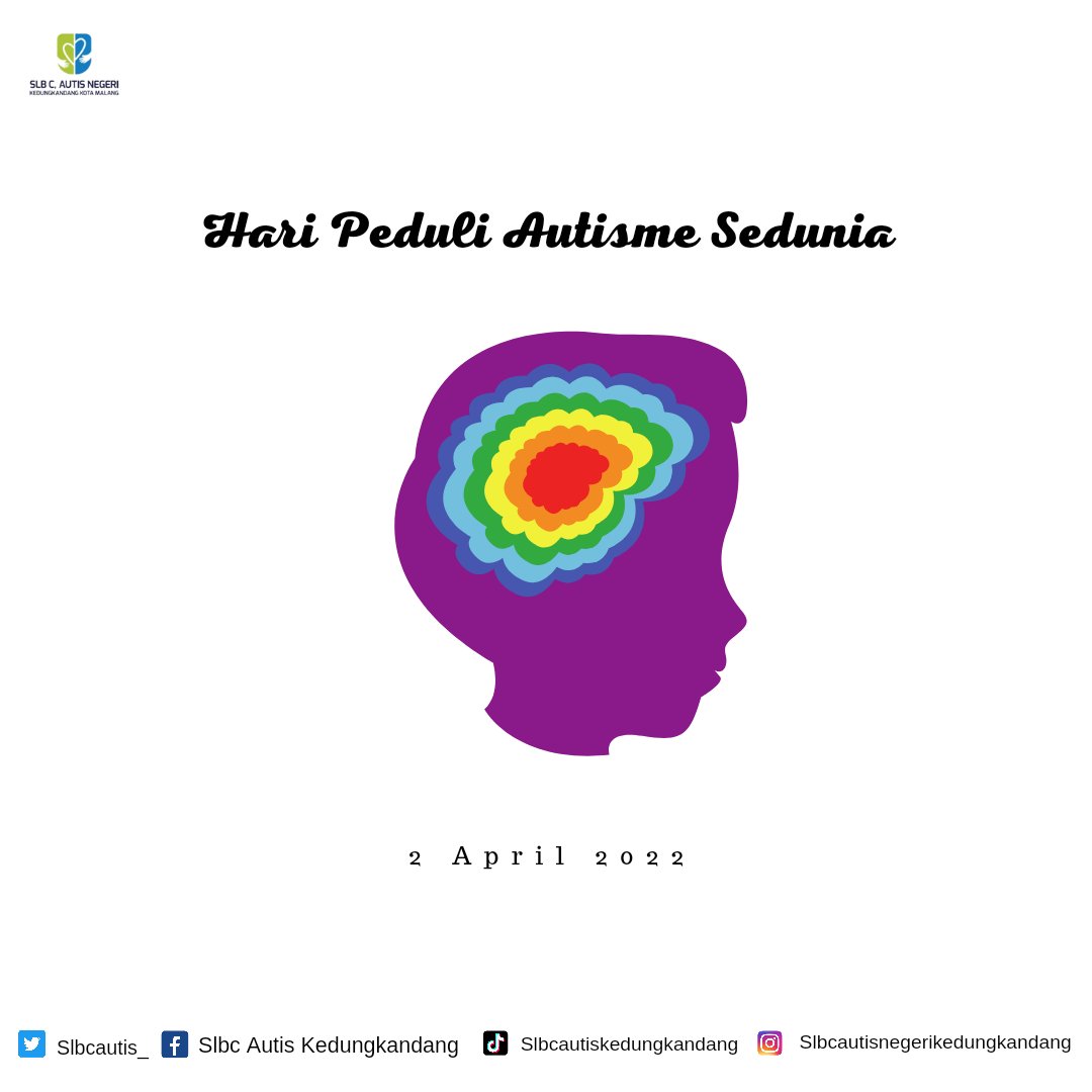 Slbcautis_'s tweet photo. [Hari Peduli Autis Sedunia] 

Hari Kesadaran Autisme Sedunia atau World Autism Awareness Day (WAAD) akan diperingati pada Sabtu, 2 April 2022 sebagai dukungan terhadap penyandang gangguan perilaku Autis.
_________________________

#slbcautisnegerikdkd
#haripeduliautisdunia https://t.co/7Czy6T3teE