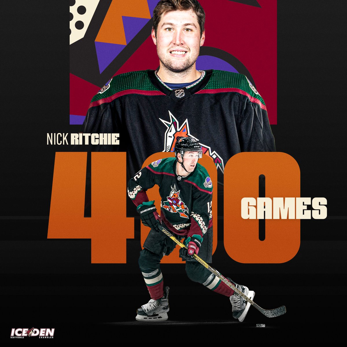 ArizonaCoyotes's tweet photo. Congratulations on 400 @NHL games Nick Ritchie! 👏
#Yotes https://t.co/Ygi5kOXKnV