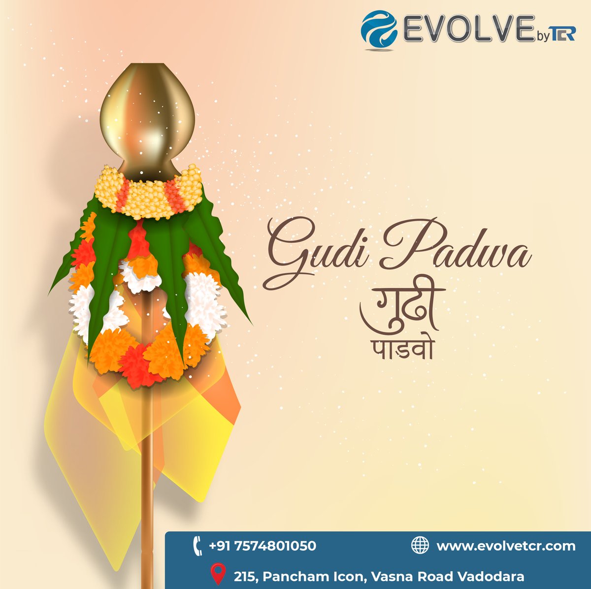 EvolveByTCR's tweet photo. Happy Gudi Padwa! May the festival of lights be the harbinger of joy and prosperity.

#gudi #gudipadwa #gudipadva #marathinavvarsh  #marathi #maharashtra_ig  #Evolvetcr https://t.co/pp7d0kjtc9