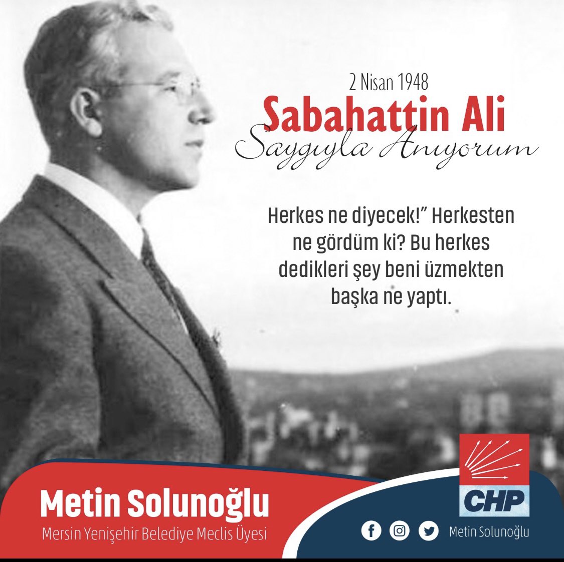 MSolunoglu's tweet photo. #Günaydın Sevgili Dostlar
#Herkes ne diyecek!” #Herkesten ne gördüm ki? Bu #herkes dedikleri şey beni #üzmekten başka ne #yaptı.
#SaygıylaAnıyorum.
#SabahattinAli https://t.co/cOAn9grv6d
