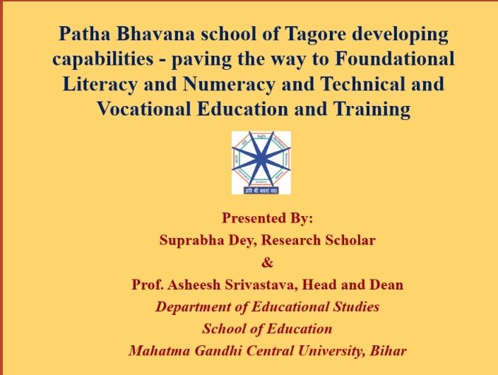 DeySuprabha's tweet photo. #Paper_presentation #IITE #ICSSR #NIPUNBHARAT #TVET #UNESCO #UNEVOC #MGCU https://t.co/UvYO3x3IvM