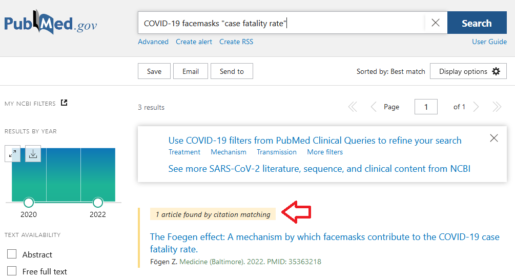 ZachariasFoegen's tweet photo. Pubmed Search for
#COVID19 #Facemasks #CaseFatalityRate
only finds ONE matching result.
This one:
https://t.co/ne6BW43axK
According to altmetric, picked up by 0 news stations so far.
#FoegenEffect https://t.co/zT5GlaITZT