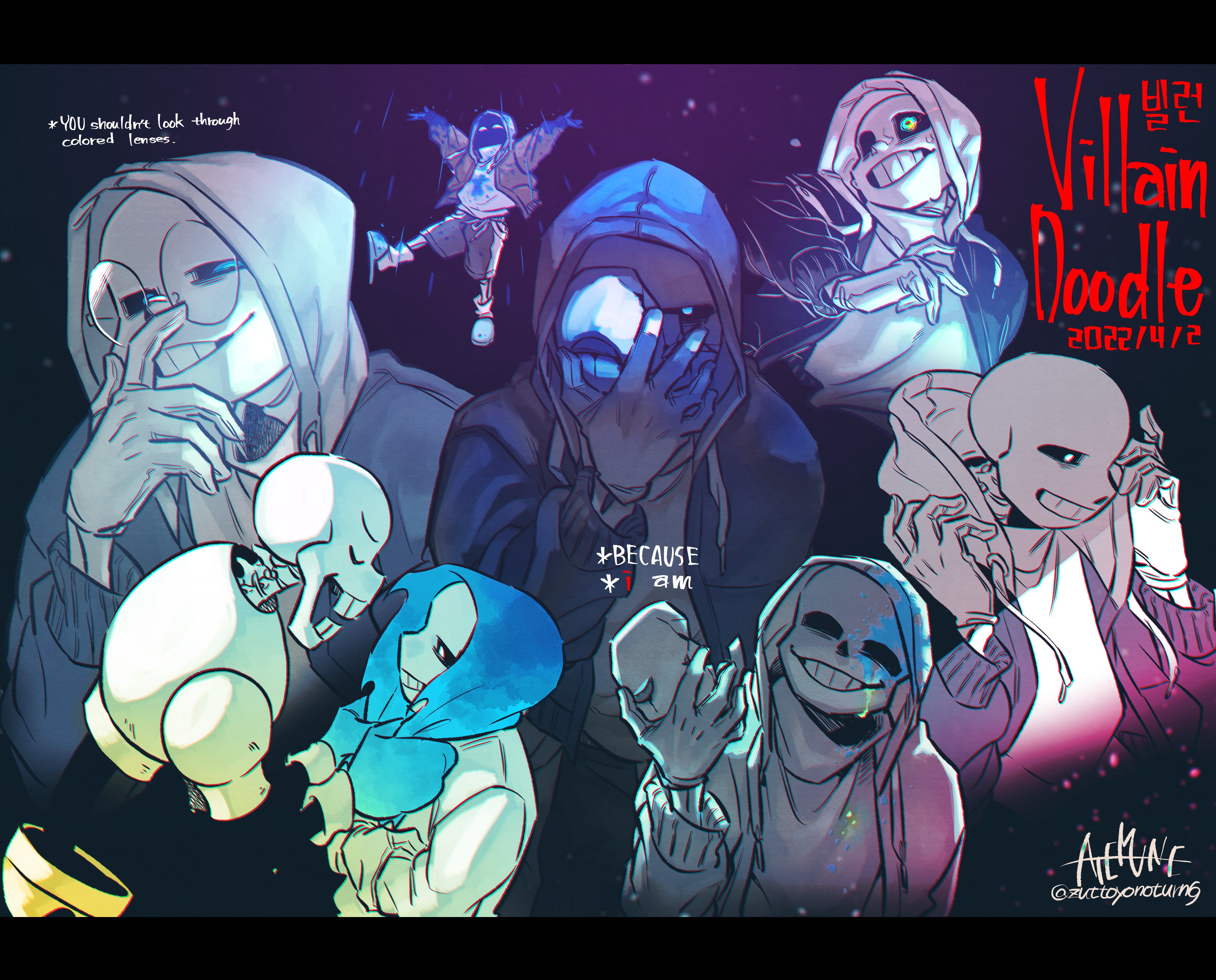 アテ宗🎄 on X: Murder!Sans doodle＊Villain ＊Don't let the mask become your  true face. I had so, so much fun making this video!!! It was a beautiful  day for me.☺️ My video is