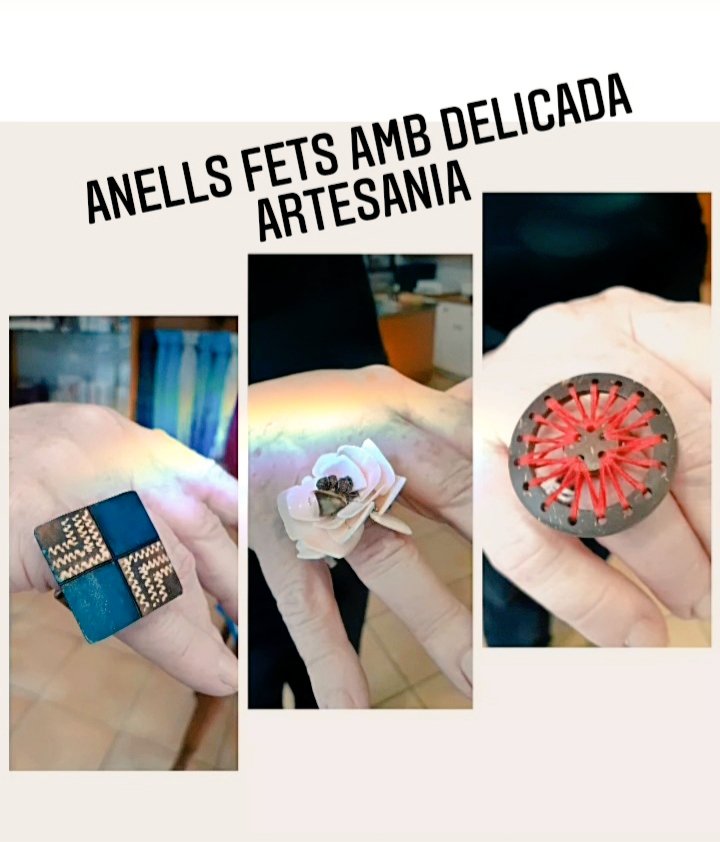 Anells fets amb fils, ceràmica, fusta etc de #comerçjust clar 😊
#consumconscient #consumresponsable #lapeixateria #moda #fashion #anells #rings