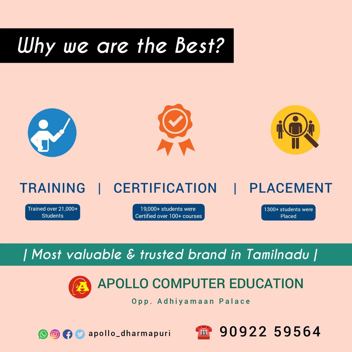 Apollo_Edu's tweet photo. 🔰 Apollo Computer Education

Contact us: 90922 59564
✓ Training
✓ Certification
✓ Placement
------------------------------ https://t.co/6dVpGyCYm4