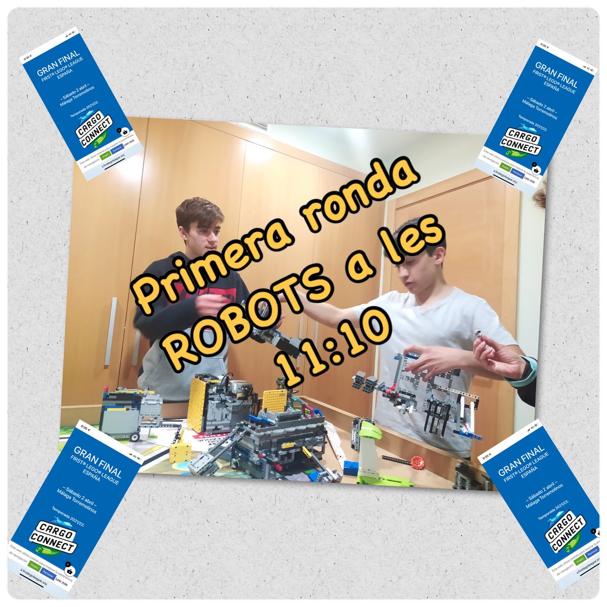 📗

<a href="/bcn_drone/">BCN Drone Center</a>
<a href="/Eurecat_news/">Eurecat</a>
@FLLspain <a href="/firstlegoleague/">FIRST LEGO League</a> 
@ingeniera_soy
@FllMalaga
<a href="/FIRSTweets/">FIRST</a> 
@qualcomm
@Ins_Vilamajor
@ajspVilamajor
<a href="/savilamajor_cat/">Ajuntament SAV</a>

#fllgranfinal
#FIRSTFORWARD
#CargoConnect
#FLLCargoConnect
#morethanrobots