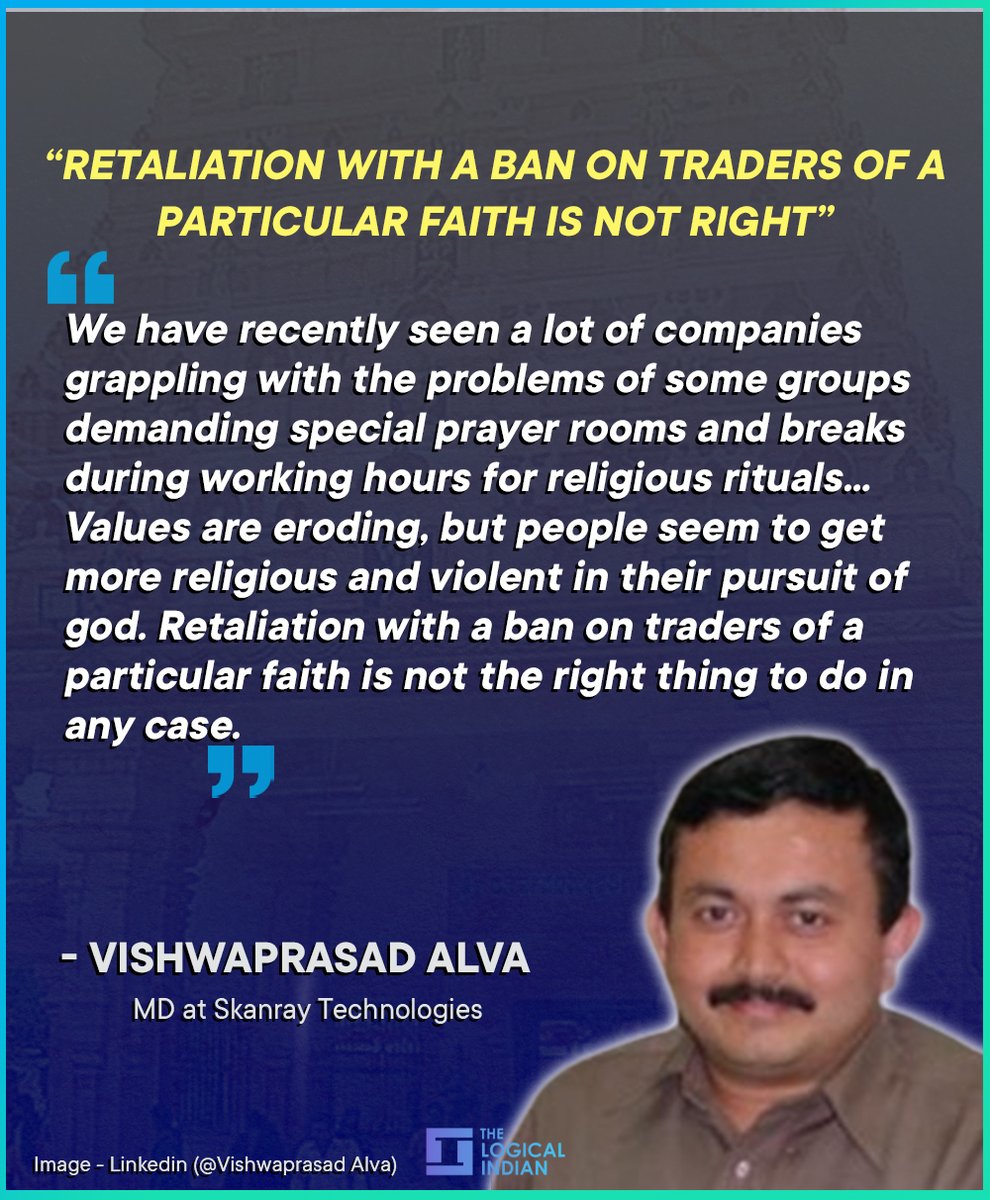 LogicalIndians's tweet photo. #HalalMeatBan - Biocon Executive Chairperson Kiran Mazumdar-Shaw's remarks on March 30 about a "growing #religiousdivide" in Karnataka have found resonance in parts of the corporate world.
#HijabBan #muslimvendorsban #Karnataka https://t.co/QnMpcuD98C