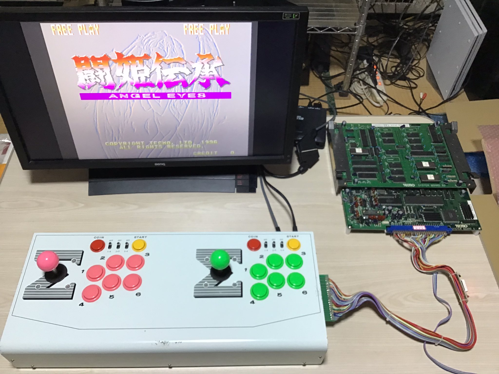 闘姫伝承 エンジェルアイズアーケードゲーム基板TECMO