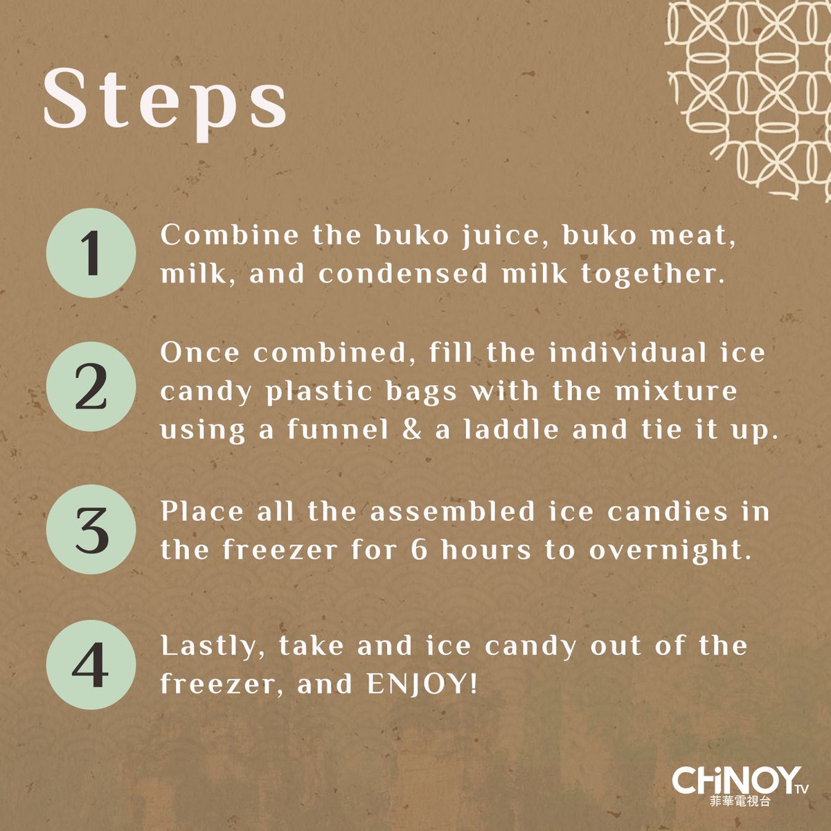 chinoytv's tweet photo. How do you survive this heat?! ☀️ One way to do so is to make some cooold yummy snacks! Here's an ice candy buko recipe to enjoy this weekend! https://t.co/4DkaJW9msi