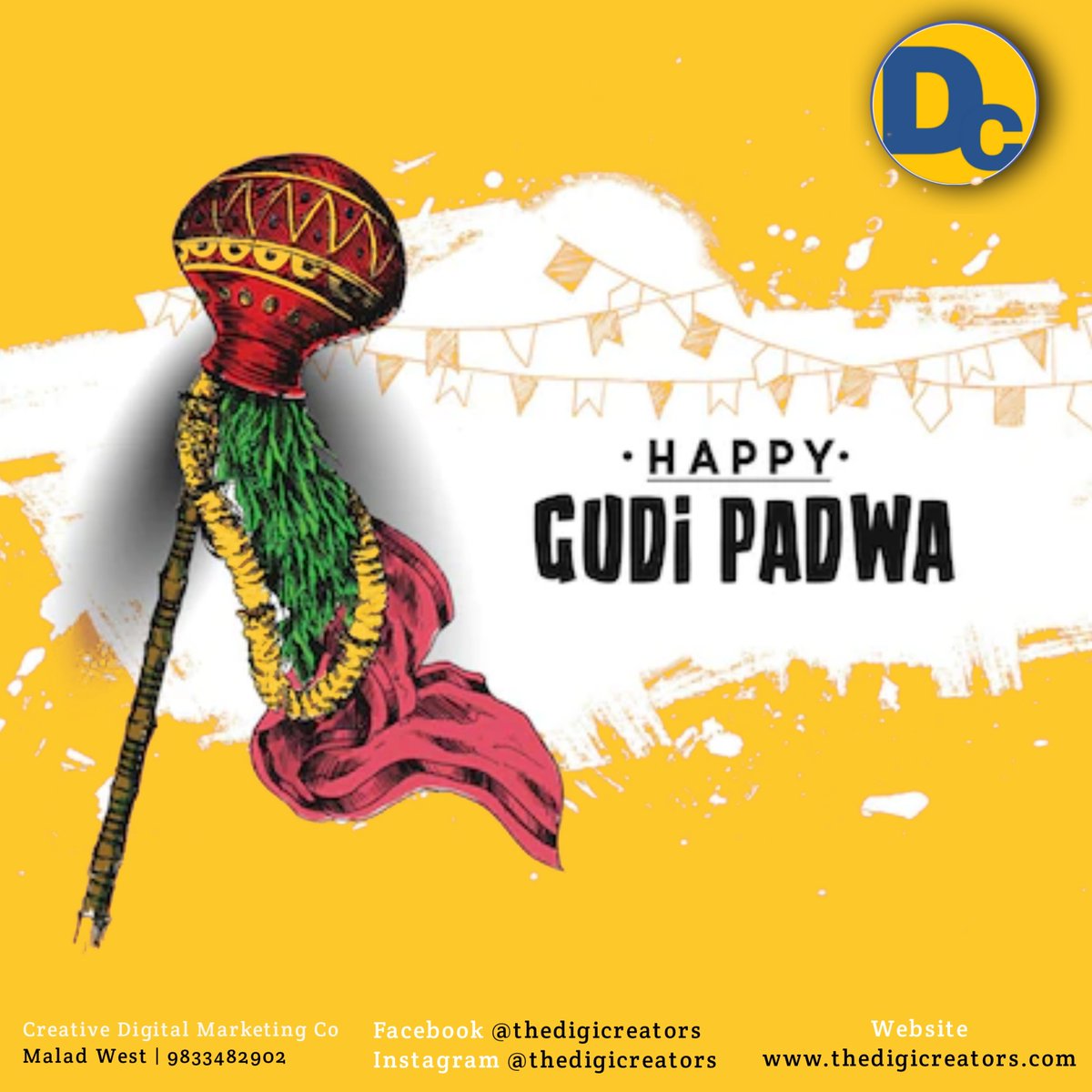TheDigiCreators's tweet photo. May the festival of Gudi Padwa bring you luck and true joy. May all your dreams come true. Best wishes to you and your family. HAPPY GUDI PADWA. #TheDigiCreators
https://t.co/n0hfbFIhYK
.
.
#happygudipadwa #gudipadwa2022 #marketingstrategy #malad #MaladCulture #maladwest https://t.co/8JxeLRvFr4