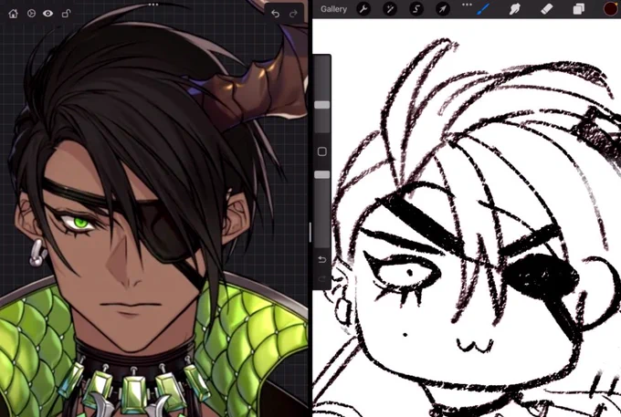 My cursed friend is drawing Oga for me 