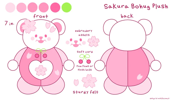 i tweeted this as a reply so you might not have seen it but I'm making a Sakura Bohug plushie, the sample is in production atm ! 🌸🌸🌸 