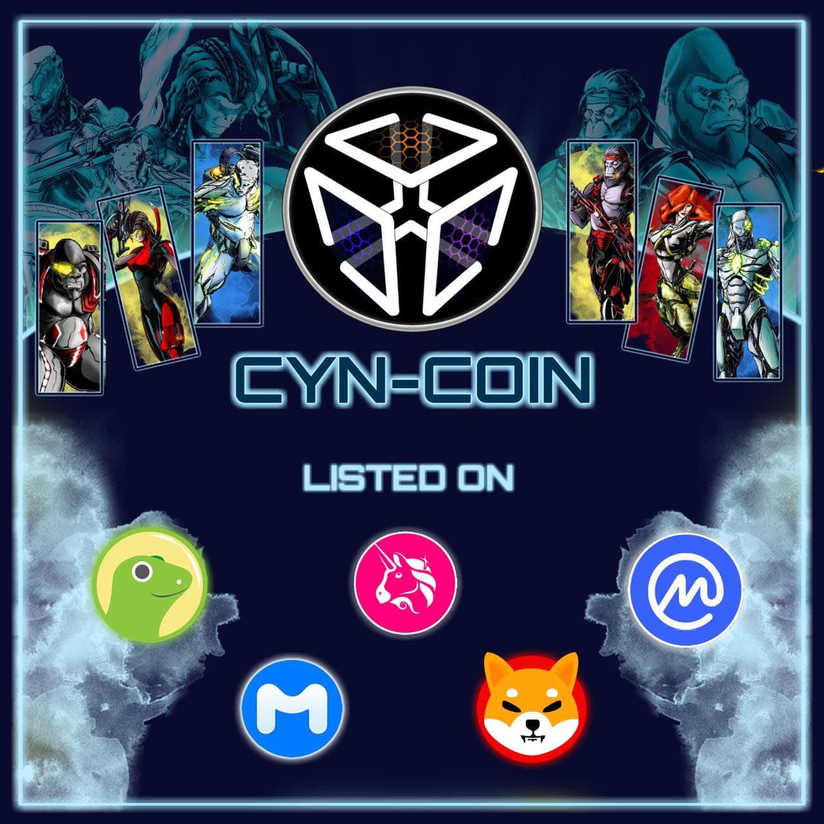 GoR1xy's tweet photo. #CYNC
Cyn-Coin and the Cynverse have arrived!!! 

Don't miss out on $CYNC while the price entry is truly a bargain!!

Available on #uniswap and #ShibaSwap with #Ethereum 

#erc20 Token I'd: 
0xa5522d6137ece774e8084bbf9c34398192ccdca5

#DEX score: 99
@elonmusk 
#NFTCommunity https://t.co/PkGb9QiYnT