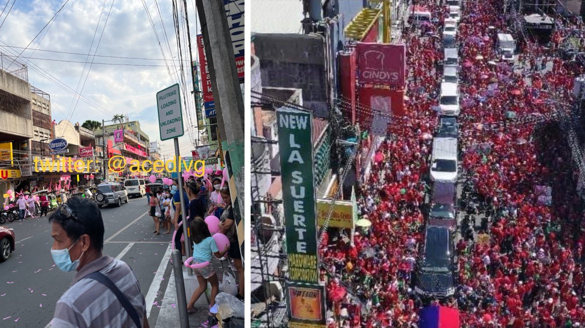 ZippyHipolito's tweet photo. Tarlac, same road. 2 weeks apart.

Left: LENI's motorcade in Tarlac 2 weeks ago.

Right: BBM's motorcade in Tarlac today. https://t.co/jOynYLta35