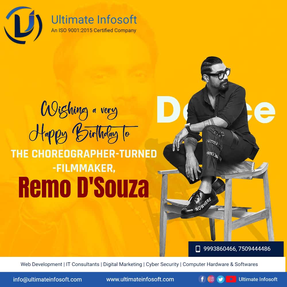 Wishing a very Happy Birthday to
THE CHOREOGRAPHER-TURNED -FILMMAKER, Remo D\Souza 