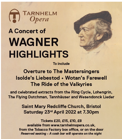 TarnhelmOpera's tweet photo. Here's a preview of the concert programme for Wagner Highlights - 23rd April - [Campaign URL] https://t.co/uwwlYR5Pzn