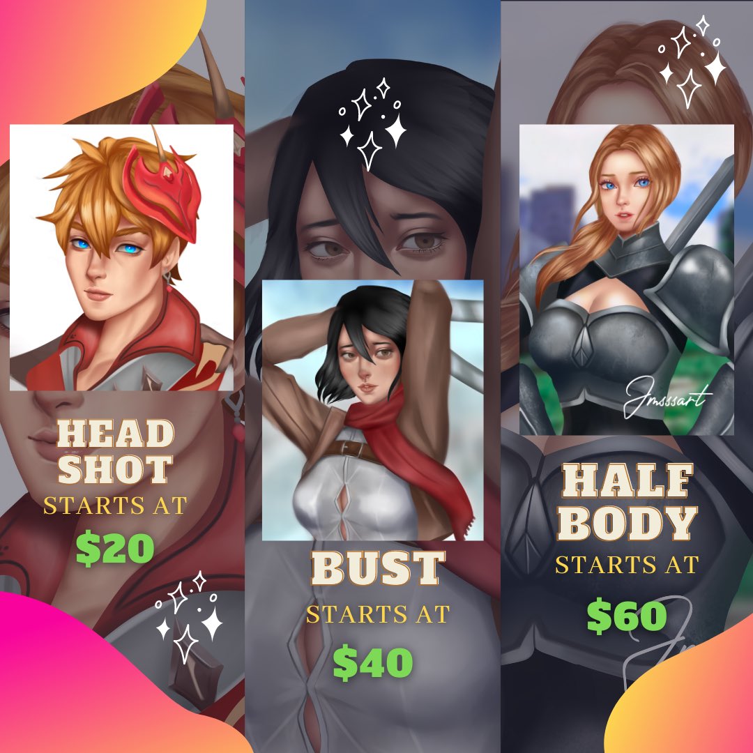 Jmsssart's tweet photo. Updating My commission sheet...
I lowered the Headshot from $30-$20 in need of slots cause I really need to help pay the hospital bills for my grandma.
I still have 10 slots left. Thank you so much! 💙💙💙✨✨✨
#art #commission #commissionsopen #commissionsheet @ArtMutuals https://t.co/MyRHge8sL7