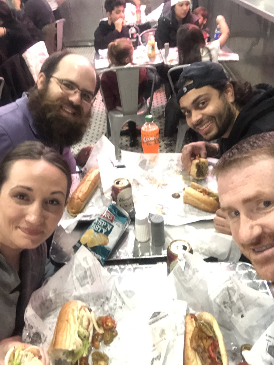 MolecularNeuro's tweet photo. Kicking off @expbio Philly properly... with Cheese Steaks! Looking forward to a great meeting with posters by @DrSavannahLusk, C.Ward, and Y.Chang as well as @DrSavannahLusk Co-Chairing an FT and presenting at the Resp. Trainee Breakfast! https://t.co/FZERQdGPo9