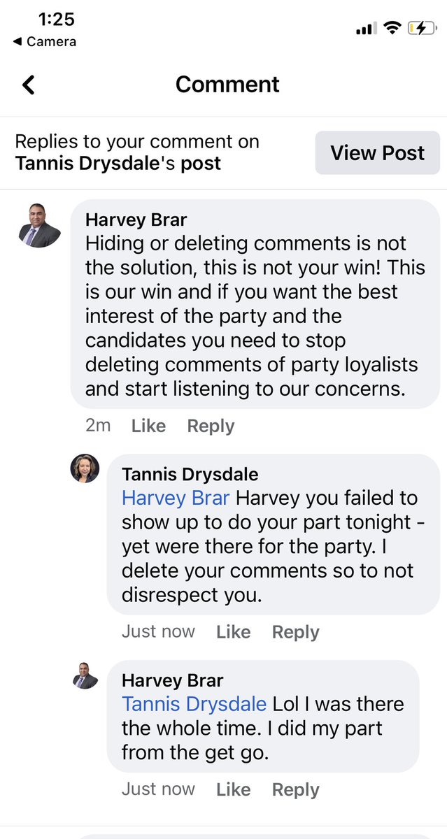 harveybrar's tweet photo. I supported @obbykhan60 in both his nomination and election! After all the support I provided I was shocked to see @tannisdrysdale comments that we didn’t do our part and were there just to party! Insulting as a volunteer of @PC_Manitoba #mbpoli https://t.co/S38SE1lyEO