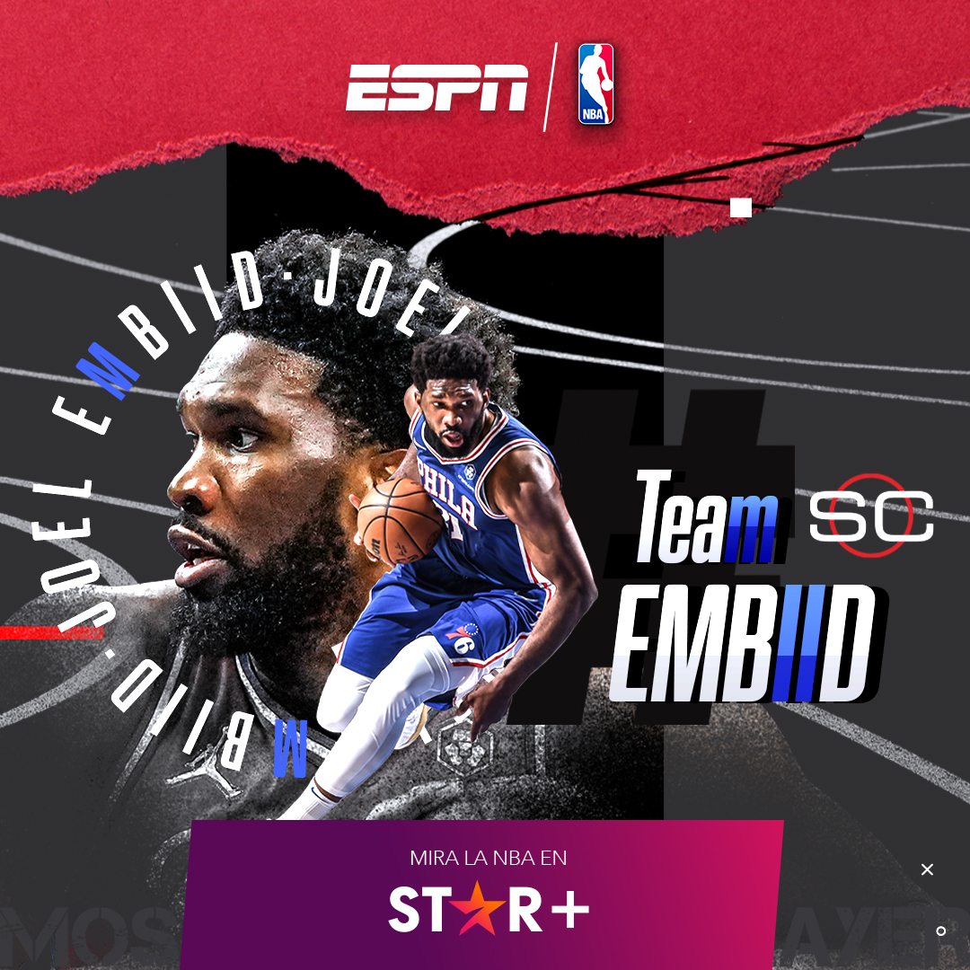 ESPNmx's tweet photo. 🏀 En @SportsCenter_nt están analizando a las ⭐️⭐️ de esta temporada de la #NBAxESPN rumbo al #CaminoAlMVP.
🙌 ¿Ustedes de qué TEAM son? 🙌
#TeamEmbiid #TeamJaMorant #TeamDoncic
👉 No te pierdas todas las ediciones de SC en #ESPNenStarPlus.
https://t.co/USIMYsTcLF https://t.co/2XgbassUGl